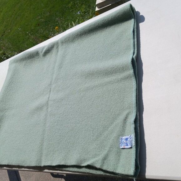 Vintage Green Kenwood Wool Blanket Cottagecore Countrycore - Picture 9 of 9